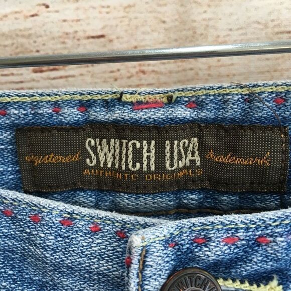 VINTAGE SWITCH‎ USA HIPPIE EMBROIDERED JEANS - Picture 10 of 13